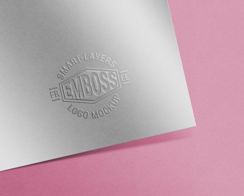 Embossed Paper Logo Mockup PSD