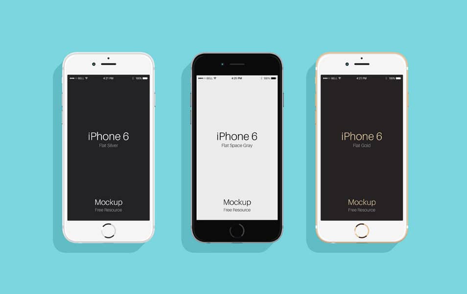 Flat Psd iPhone 6 & 6s Mockup