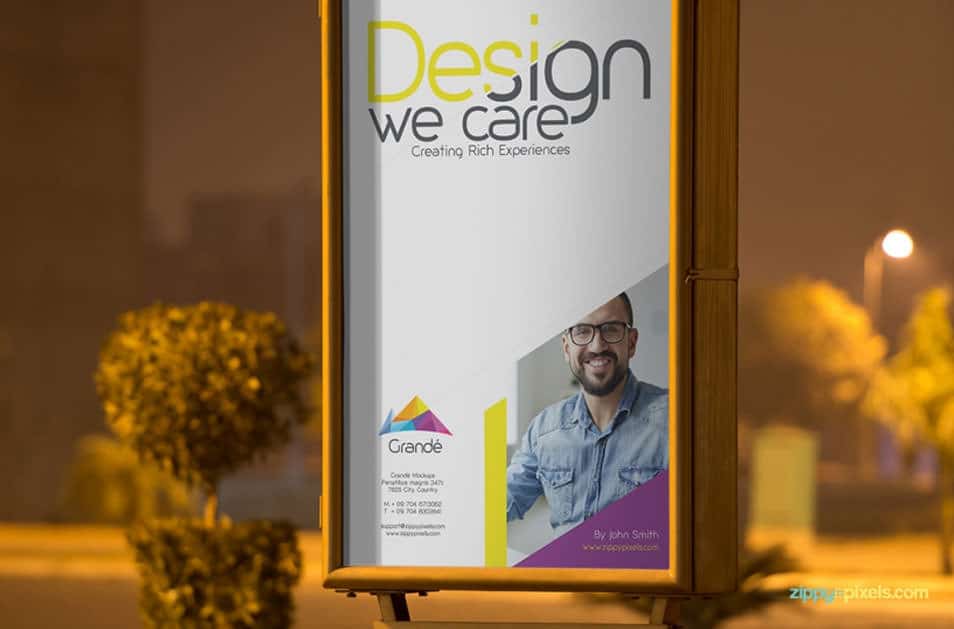 Free Outdoor Roadside Poster PSD Mockup