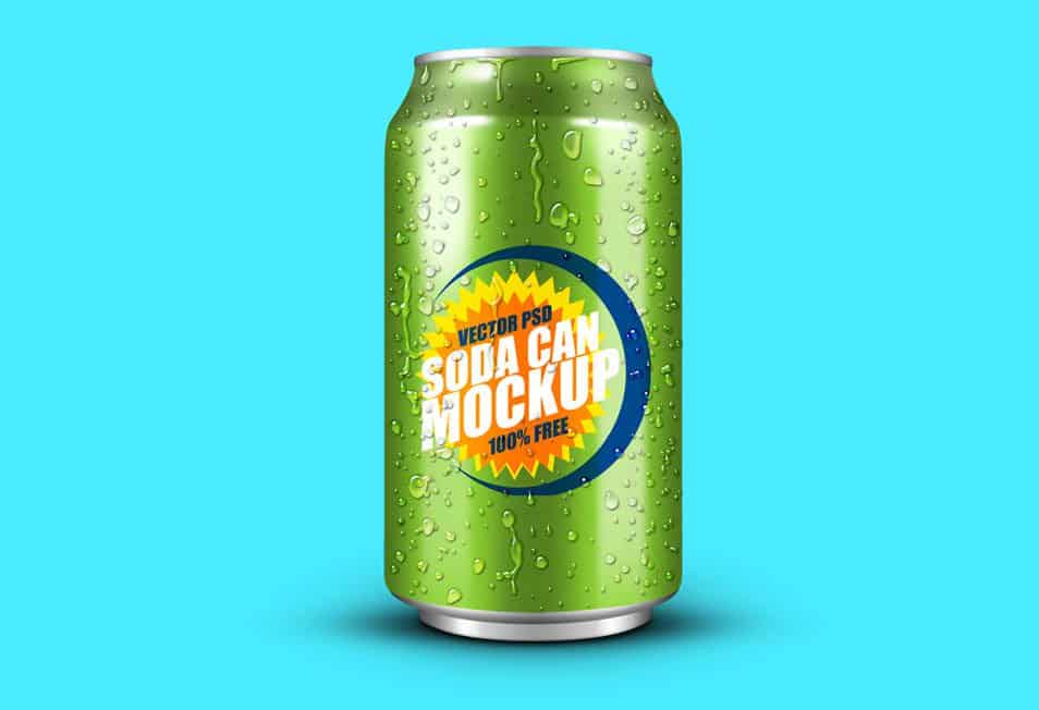 Free Soft Drink Can PSD Mockup