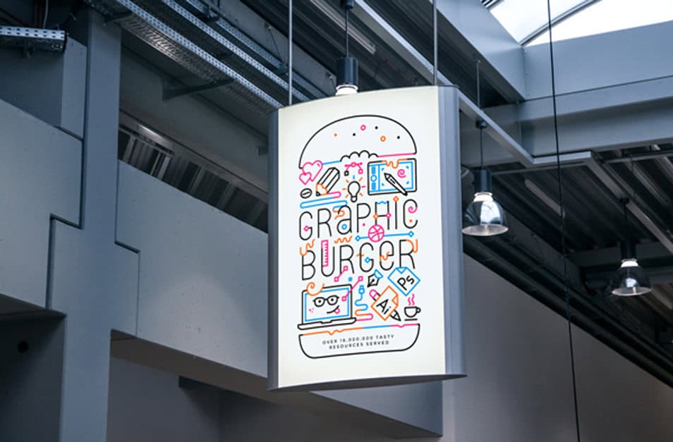 Indoor Advertising Poster MockUp