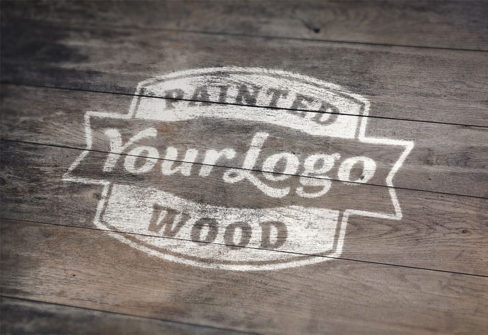 The Ultimate Collection of 2000+ Free Mockup Templates PSD Designs 228 Painted Wood Logo MockUp