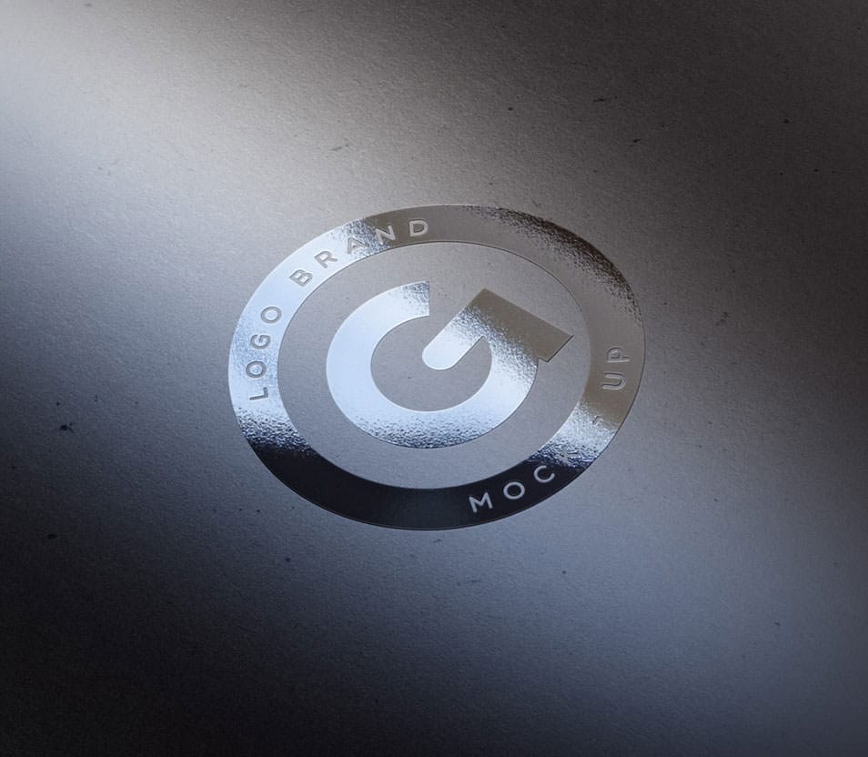 Silver Foil Logo MockUp Template