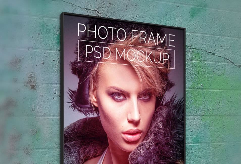 Wall Photo Poster Mockup PSD