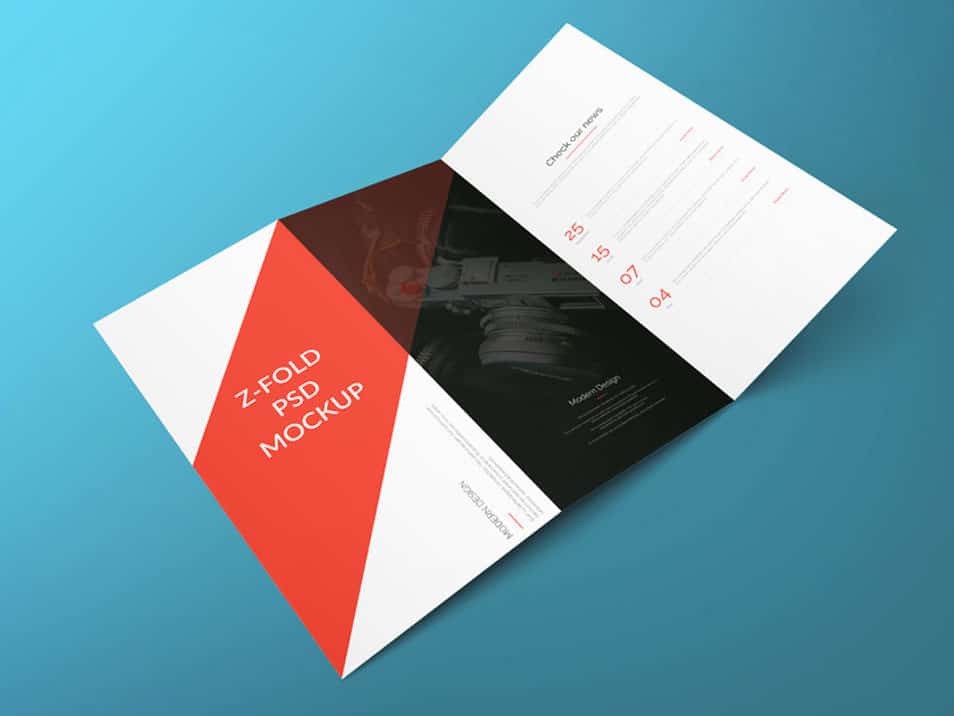 Z Fold Brochure Free PSD Mockup