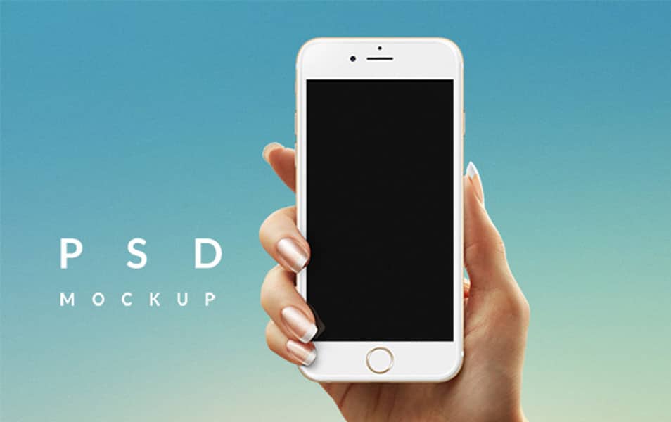 250+ iPhone 6 Mockup Design Templates (PSD, Ai, Sketch) 140 iPhone 6 in Hand MockUp