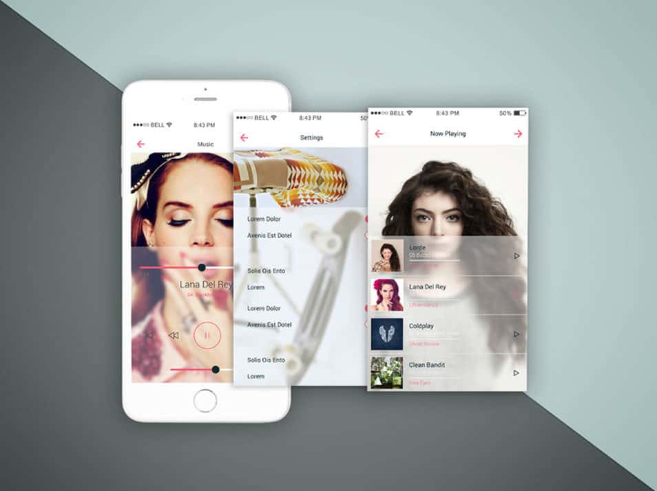 The Ultimate Collection of 2000+ Free Mockup Templates PSD Designs 108 iPhone Three Screens Top View Mockup