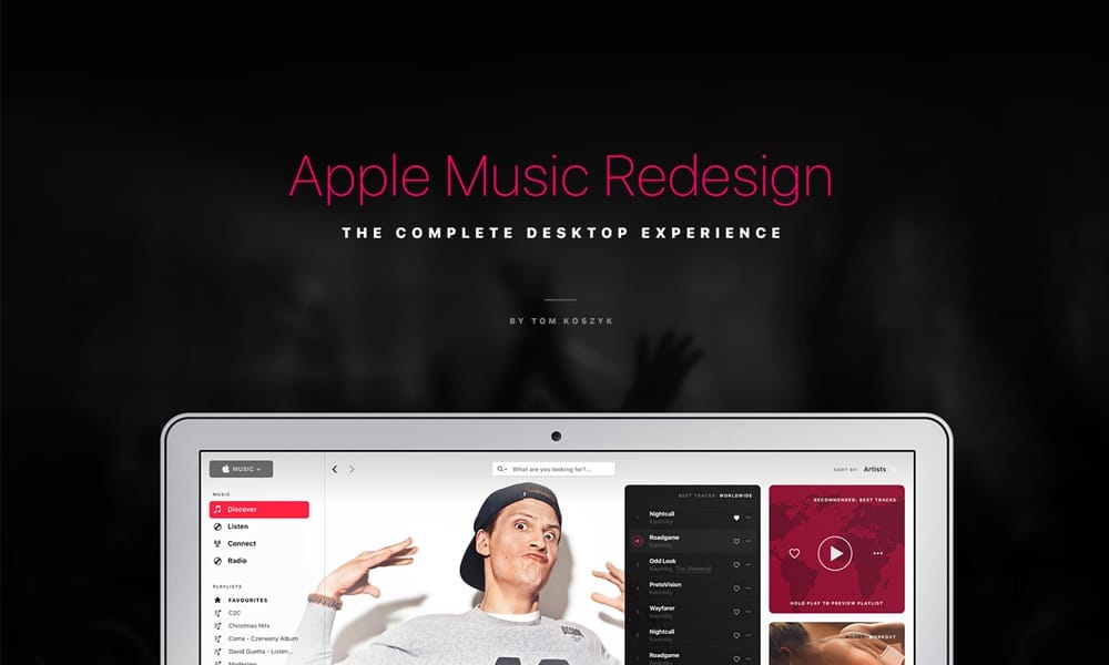 Redesign Concept of Famous Brands 70 Apple Music Redesign Concept