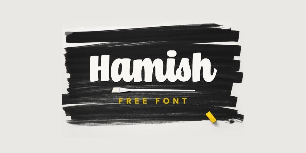 250 + Free Modern Script Fonts for Designers 375 Hamish Font