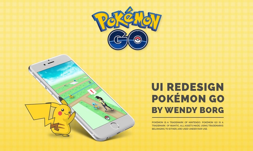 Redesign Concept of Famous Brands 72 Pokemon GO UI Redesign