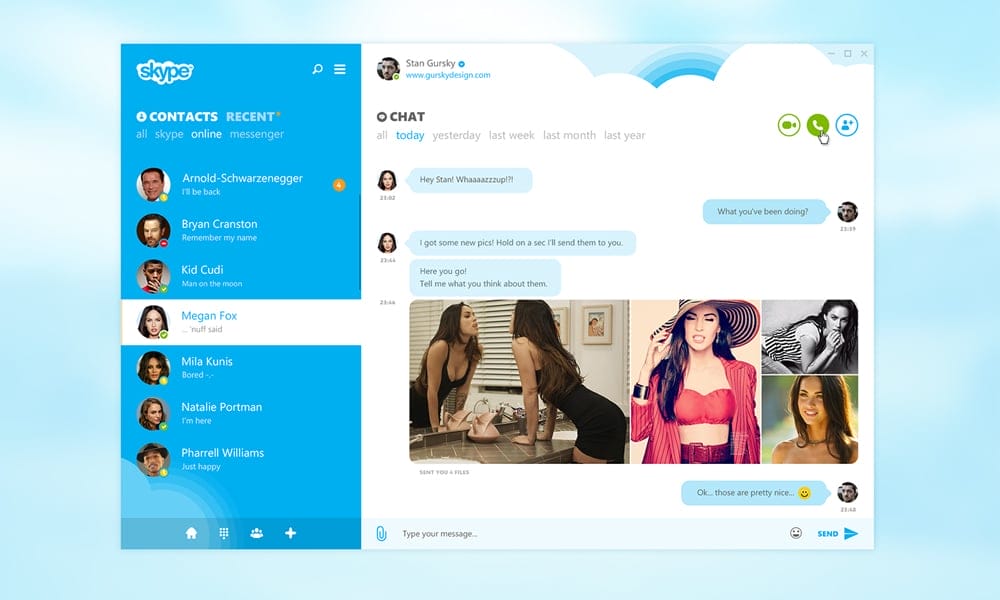 Redesign Concept of Famous Brands 87 Skype Redesign Concept