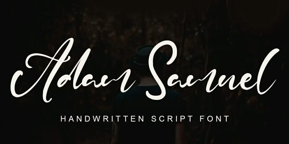 250 + Free Modern Script Fonts for Designers 238 Adam Samuel Script Font