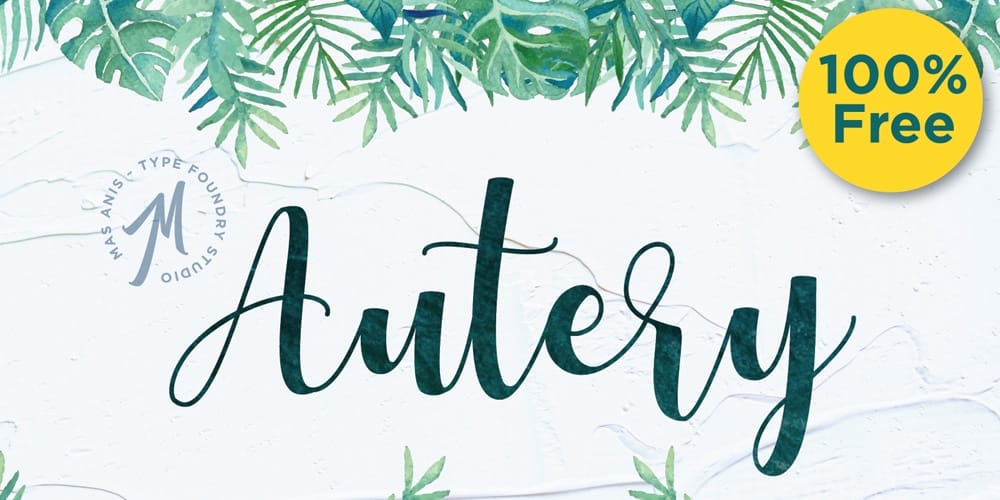 250 + Free Modern Script Fonts for Designers 442 Autery Font