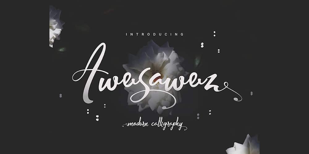 250 + Free Modern Script Fonts for Designers 401 Awesawez Script