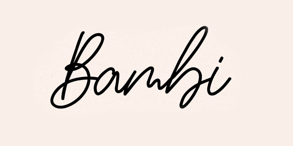 250 + Free Modern Script Fonts for Designers 310 Bambi Script