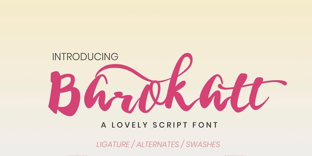 250 + Free Modern Script Fonts for Designers 116 Barokatt Script