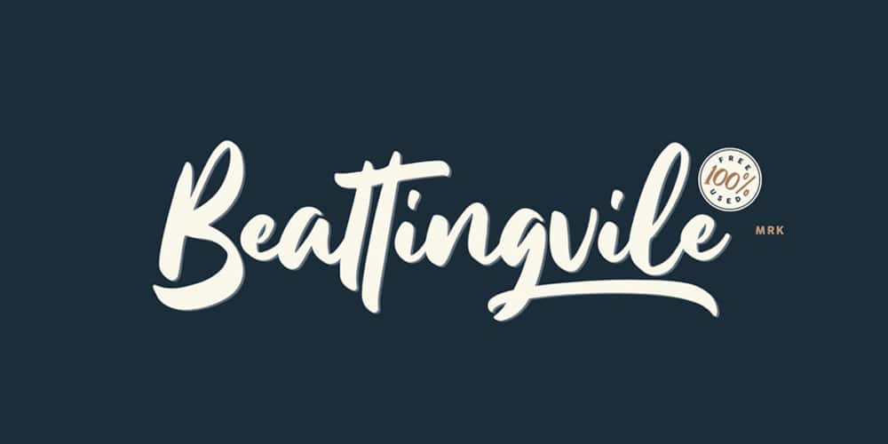 250 + Free Modern Script Fonts for Designers 217 Beattingvile Script Font