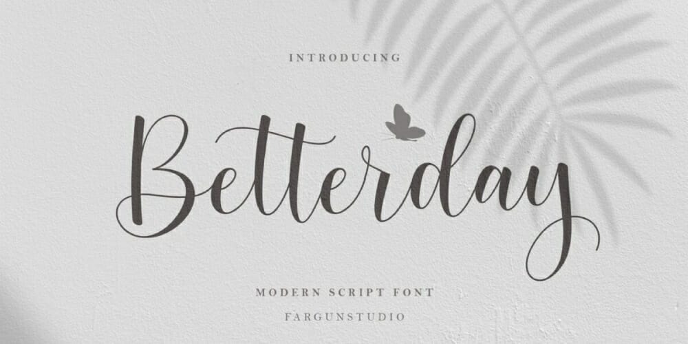 250 + Free Modern Script Fonts for Designers 376 Betterday Script