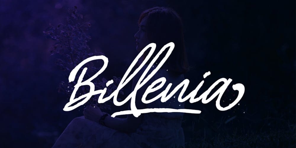 250 + Free Modern Script Fonts for Designers 95 Billenia Script Font