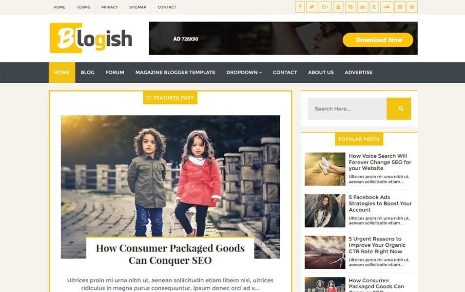 300+ Best Free Responsive Blogger Templates 2025 218 Blogish Responsive Blogger Template