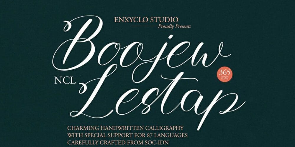 250 + Free Modern Script Fonts for Designers 70 Boojew Lestap Script Font