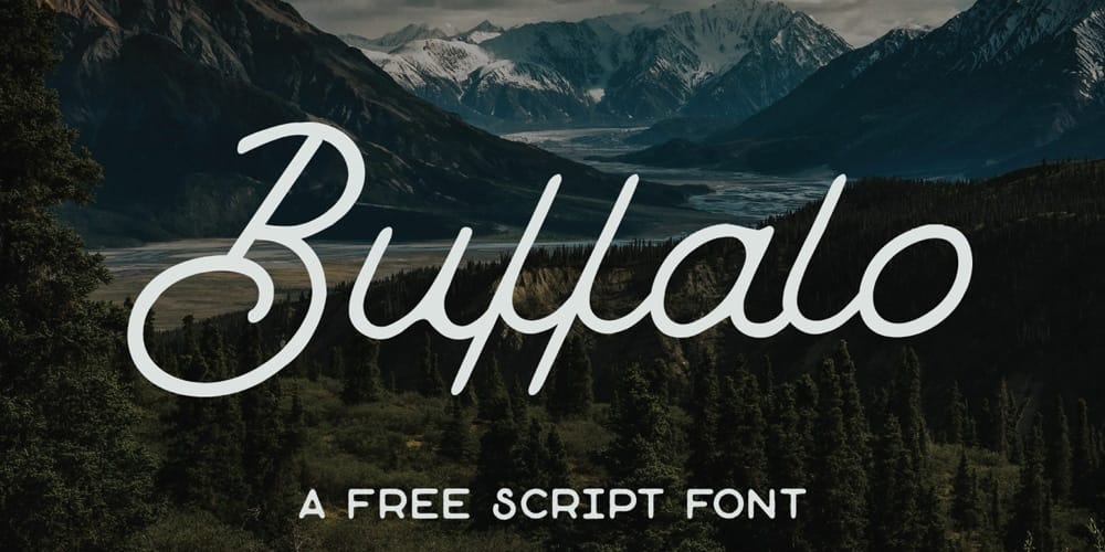 250 + Free Modern Script Fonts for Designers 379 Buffalo Script Font