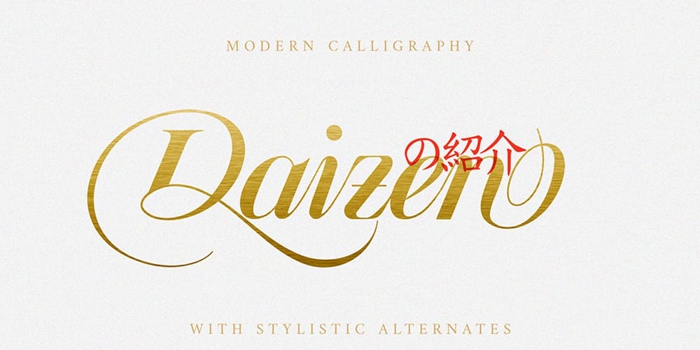 250 + Free Modern Script Fonts for Designers 57 Daizen Script