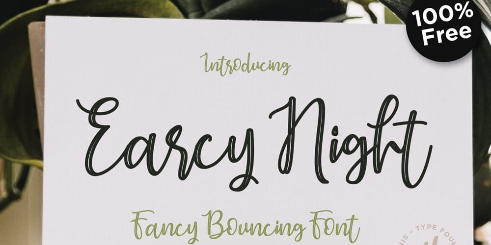 250 + Free Modern Script Fonts for Designers 117 Earcy Night