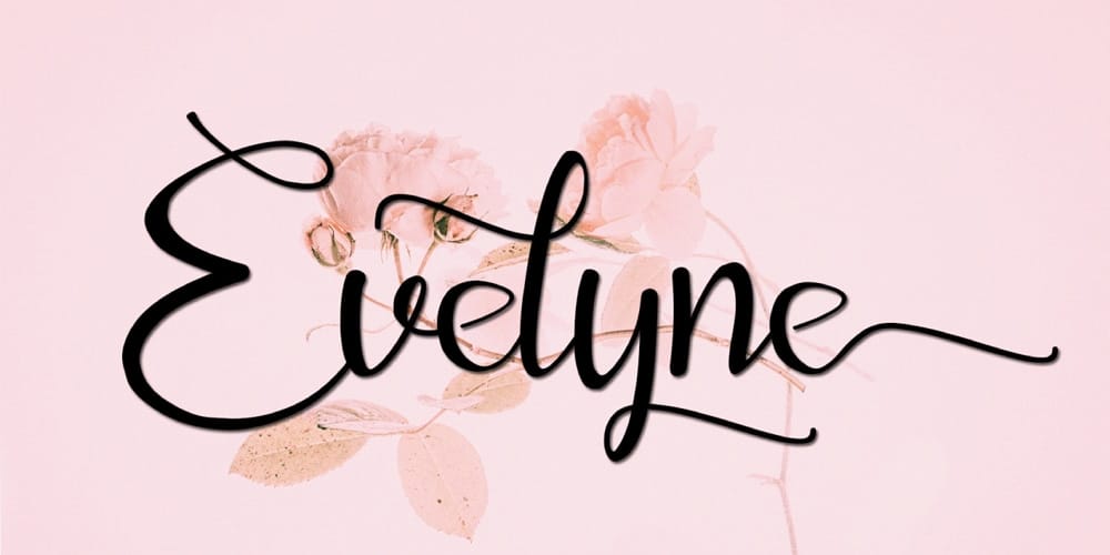 250 + Free Modern Script Fonts for Designers 49 Evelyne Calligraphy Font