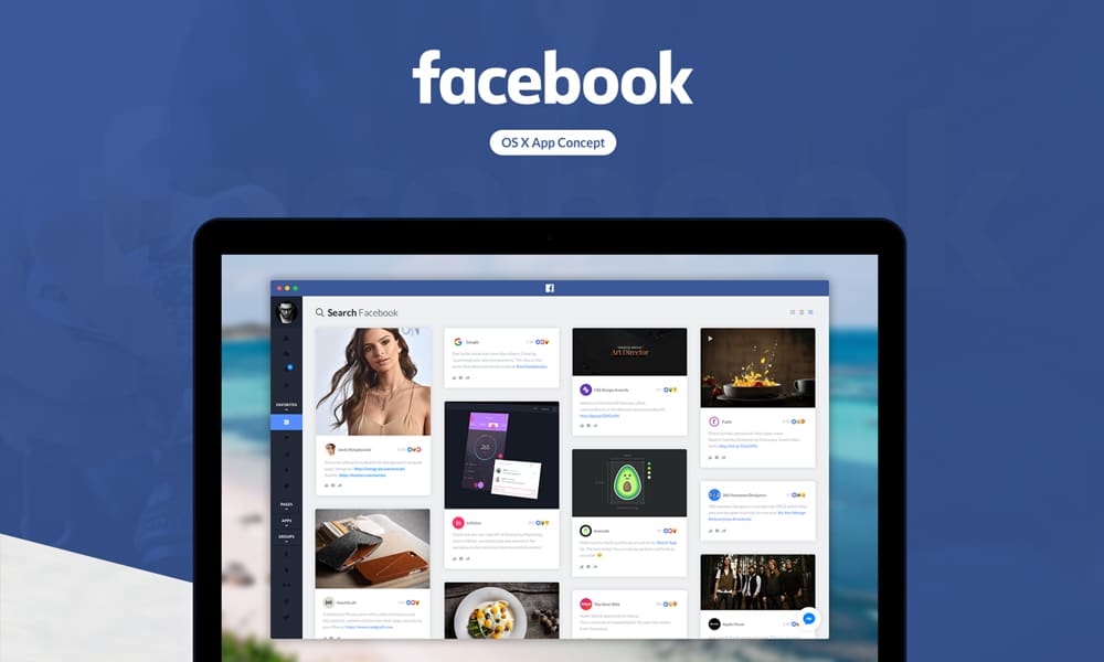 Redesign Concept of Famous Brands 50 Facebook OS X