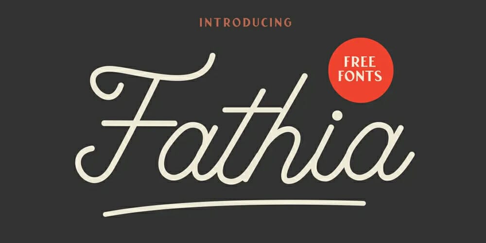 250 + Free Modern Script Fonts for Designers 218 Fathia