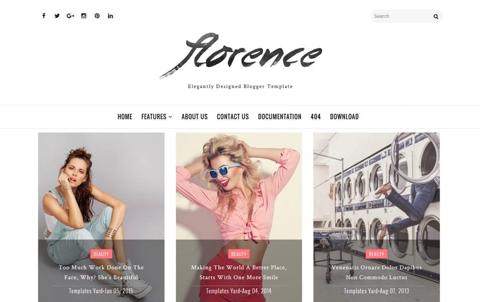 300+ Best Free Responsive Blogger Templates 2025 297 Florence Responsive Blogger Template