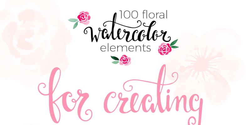 Free Watercolor Elements for Designers 97 Free Watercolor Floral Elements