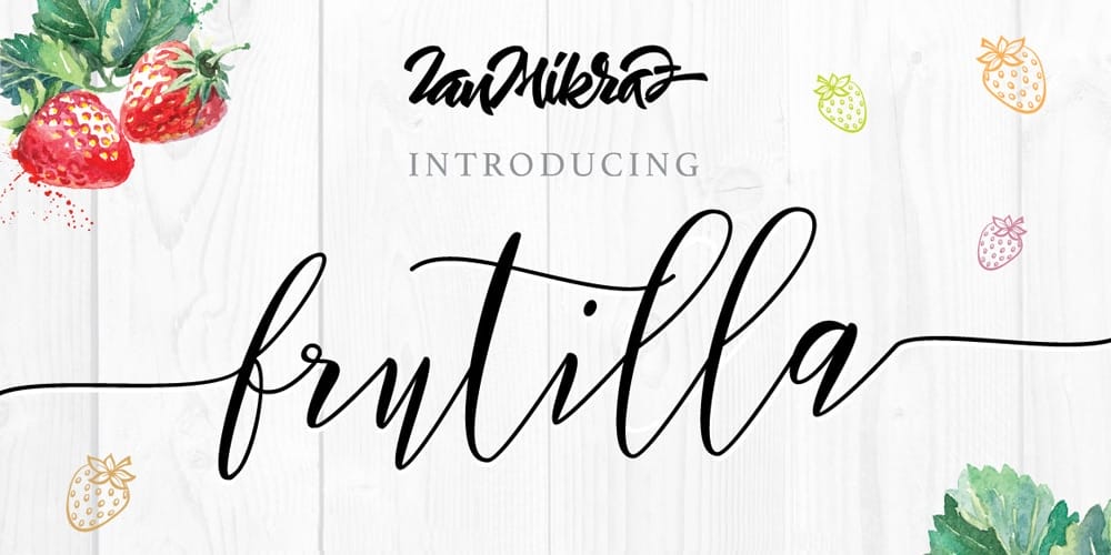250 + Free Modern Script Fonts for Designers 369 Frutilla Script Typeface