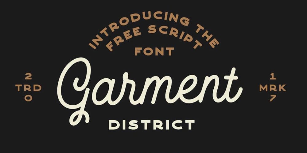 250 + Free Modern Script Fonts for Designers 327 Garment District Monoline Script Font