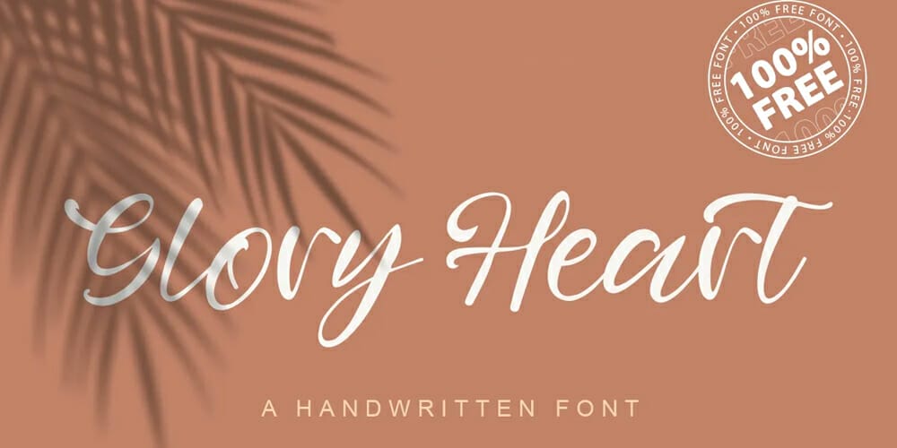 250 + Free Modern Script Fonts for Designers 142 Glory Heart