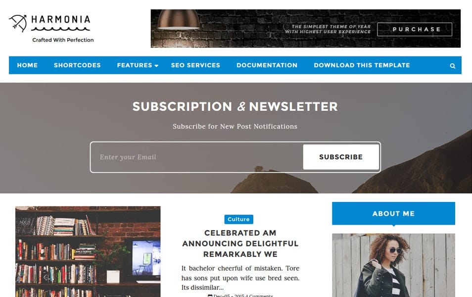 300+ Best Free Responsive Blogger Templates 2025 213 Harmonia Responsive Blogger Template