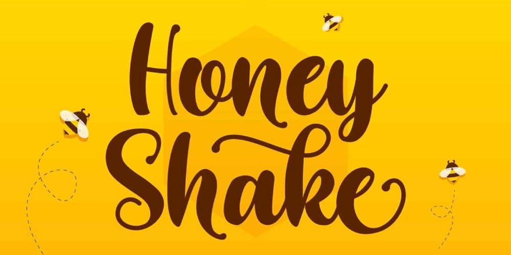 250 + Free Modern Script Fonts for Designers 65 Honey Shake Font