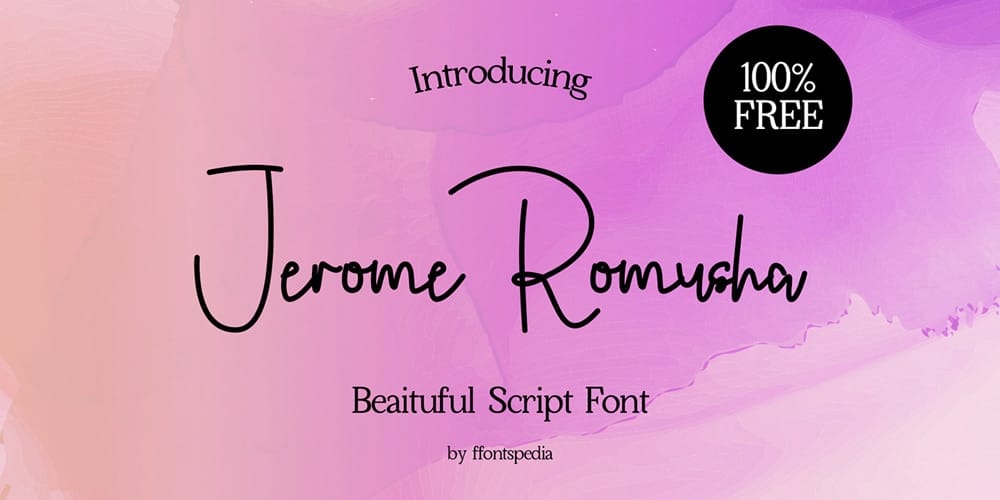 250 + Free Modern Script Fonts for Designers 251 Jerome Romusha Script