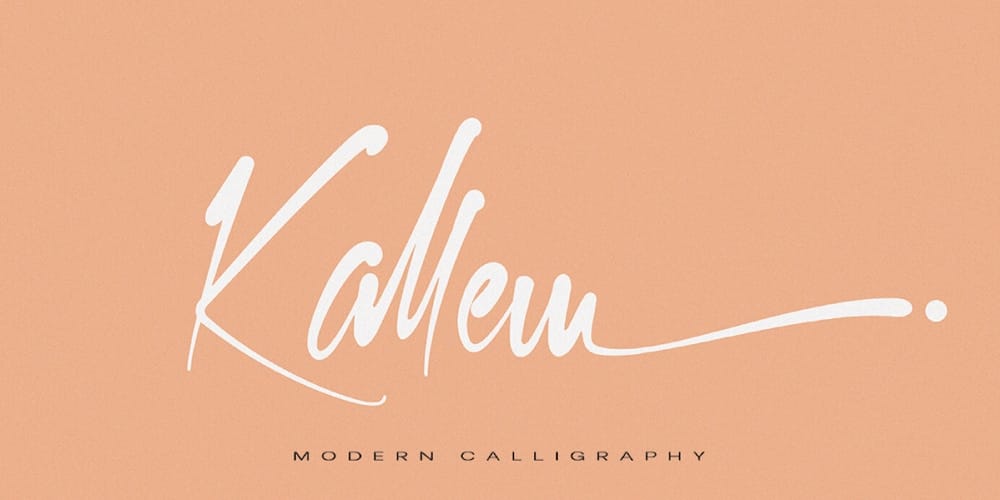 250 + Free Modern Script Fonts for Designers 68 Kallem Script