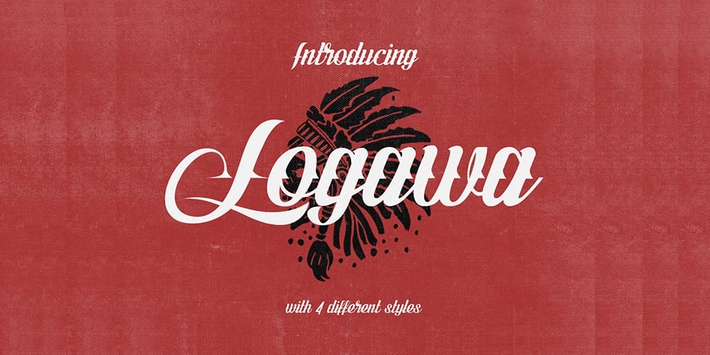 250 + Free Modern Script Fonts for Designers 384 Logawa Script