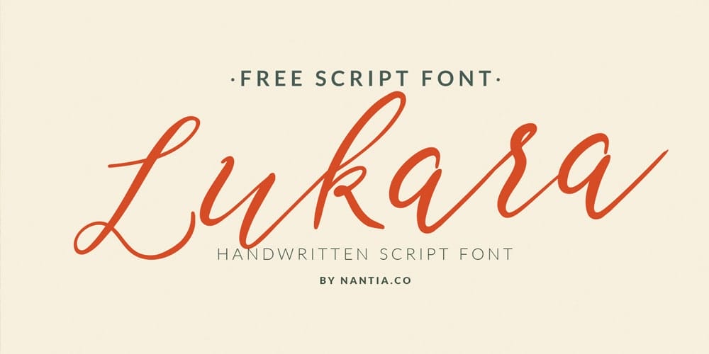 250 + Free Modern Script Fonts for Designers 214 Lukara Script Font