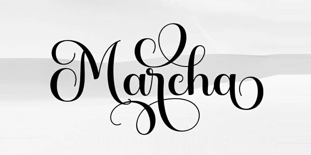 250 + Free Modern Script Fonts for Designers 248 Marcha