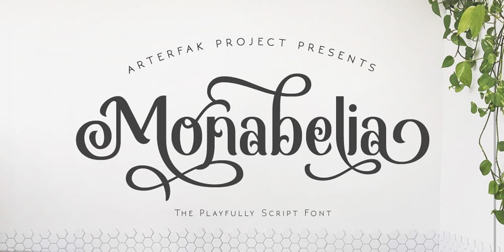 250 + Free Modern Script Fonts for Designers 92 Monabelia Font