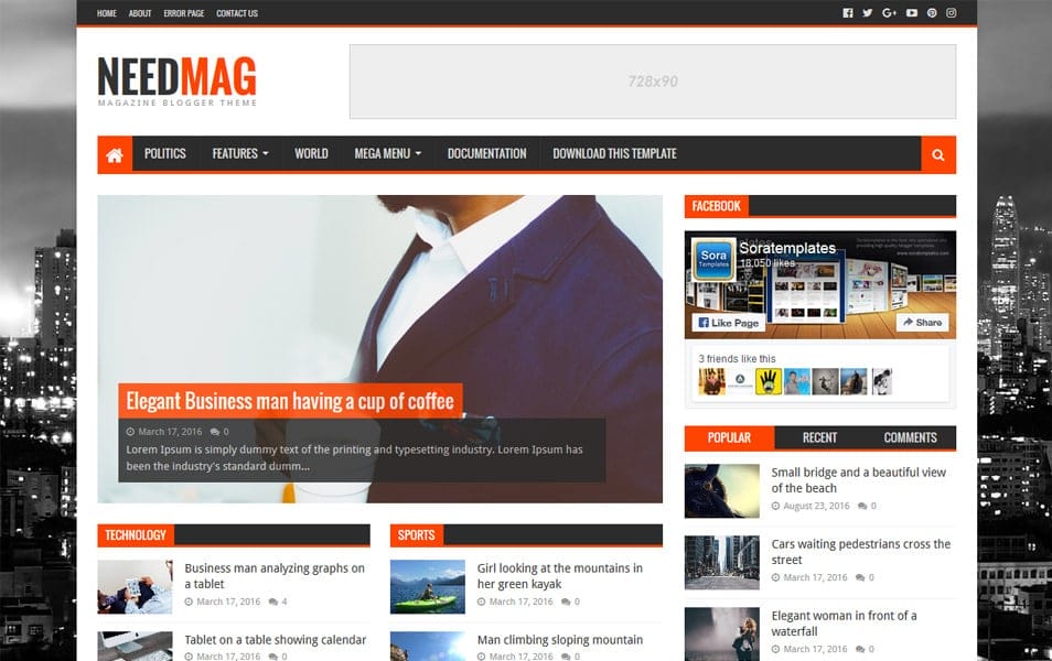 150+ Free Responsive Magazine Style Blogger Templates 2025 75 NeedMag Responsive Blogger Template