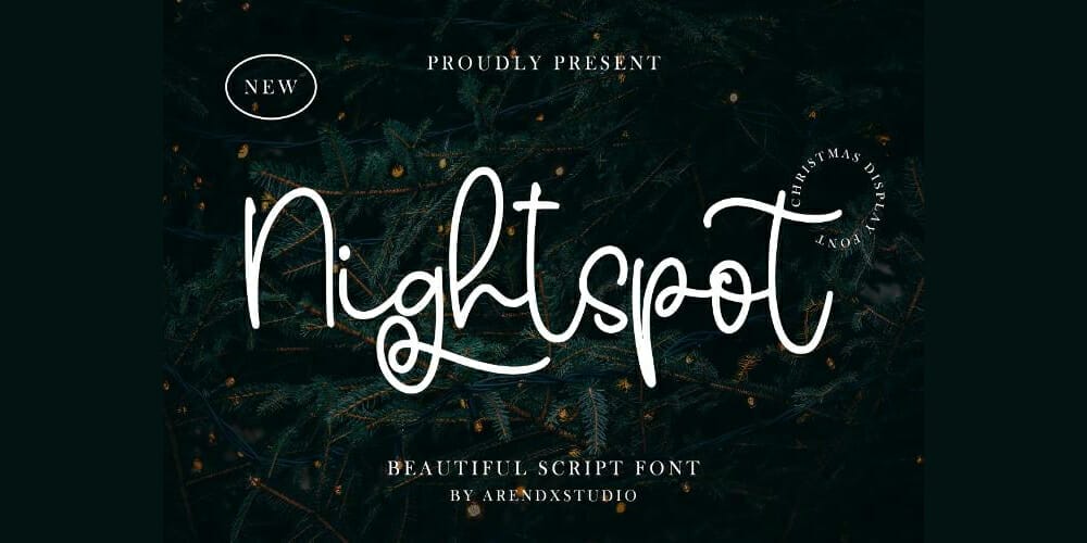 250 + Free Modern Script Fonts for Designers 184 Nightspot Script Font