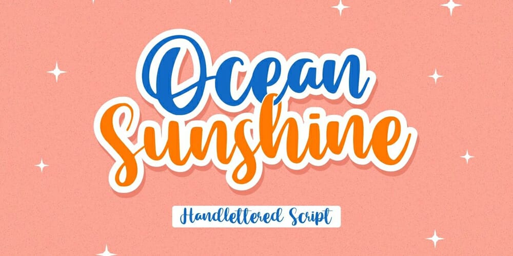 250 + Free Modern Script Fonts for Designers 154 Ocean Sunshine