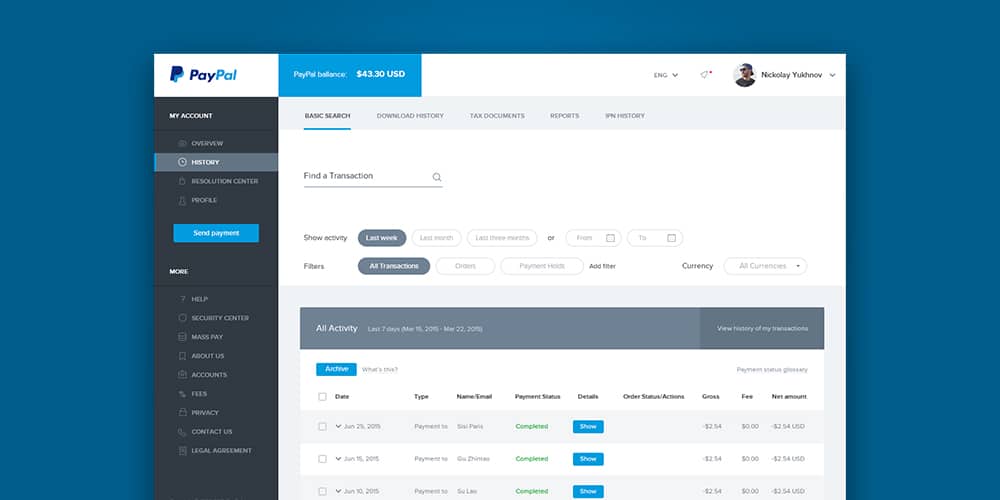 Redesign Concept of Famous Brands 95 Paypal Redesign