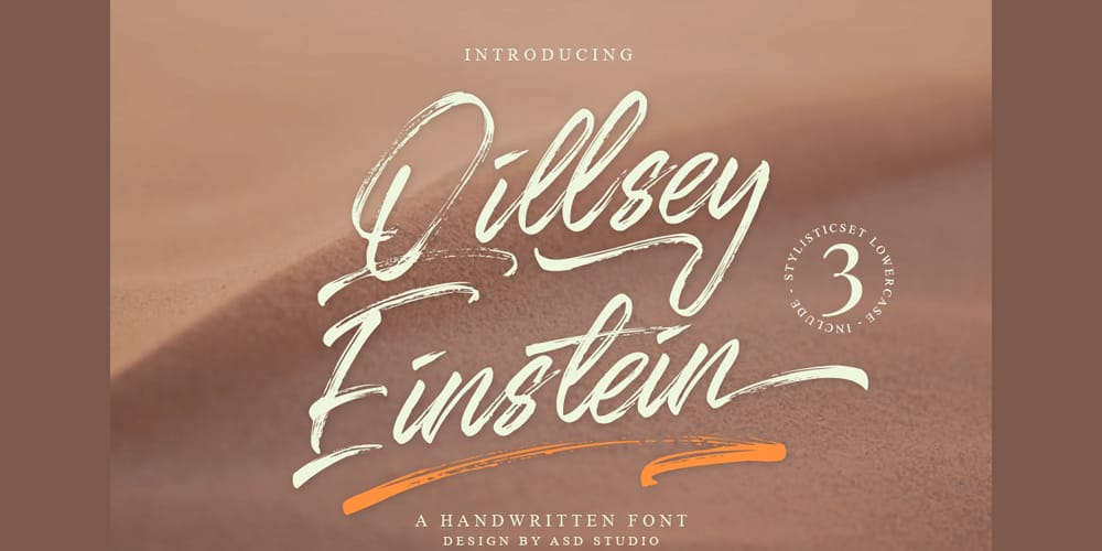 250 + Free Modern Script Fonts for Designers 357 Qillsey Einstein