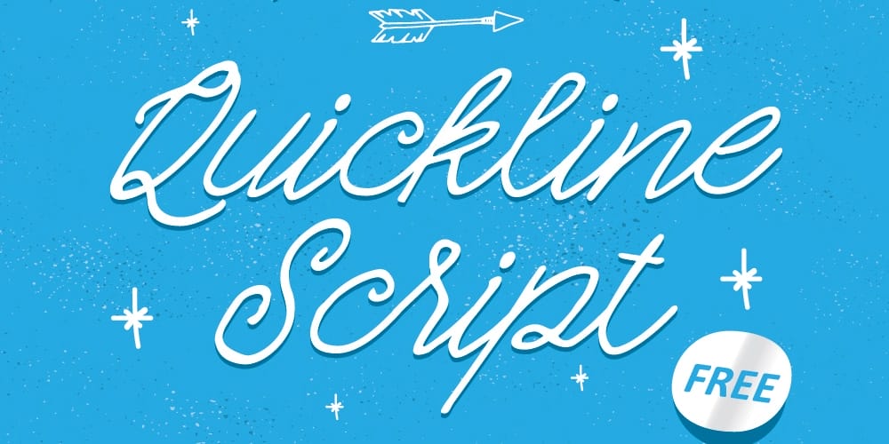 250 + Free Modern Script Fonts for Designers 378 Quickline Script
